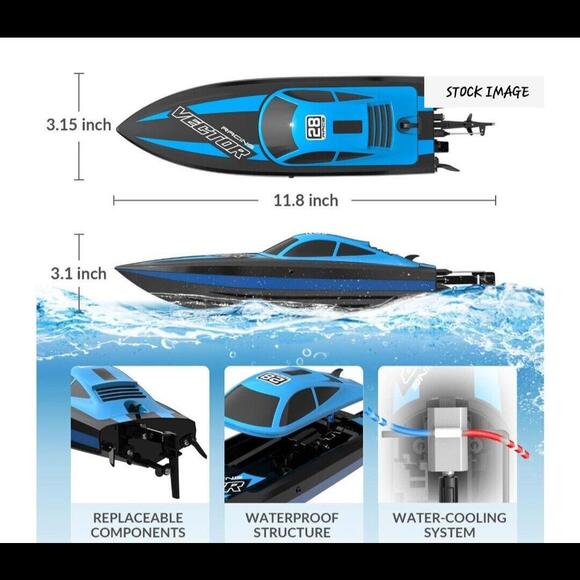 Volantex Rc Remote Control Boat W LED Lights 2.4 GHZ 20MPH Rechargeable Battery - Picture 5 of 9